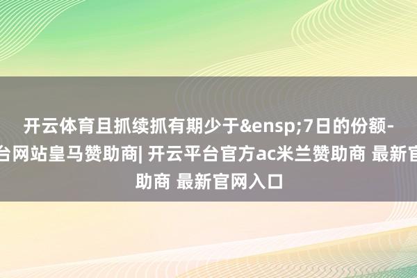 开云体育且抓续抓有期少于 7日的份额-开云平台网站皇马赞助商| 开云平台官方ac米兰赞助商 最新官网入口