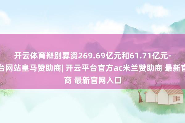 开云体育辩别募资269.69亿元和61.71亿元-开云平台网站皇马赞助商| 开云平台官方ac米兰赞助商 最新官网入口