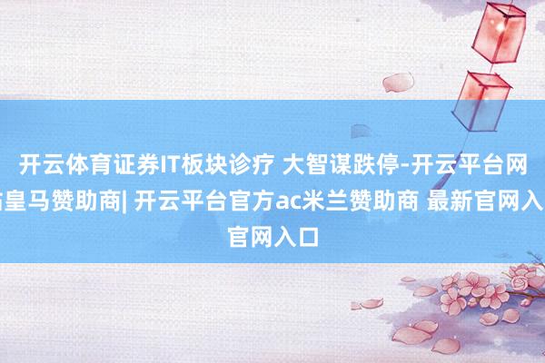 开云体育证券IT板块诊疗 大智谋跌停-开云平台网站皇马赞助商| 开云平台官方ac米兰赞助商 最新官网入口